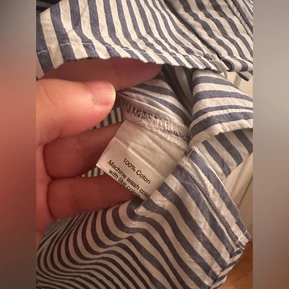 Madewell 100\% Cotton Stripe Classic Button-Down Shirt | Quiet Luxury. Size L - Picture 11 of 11